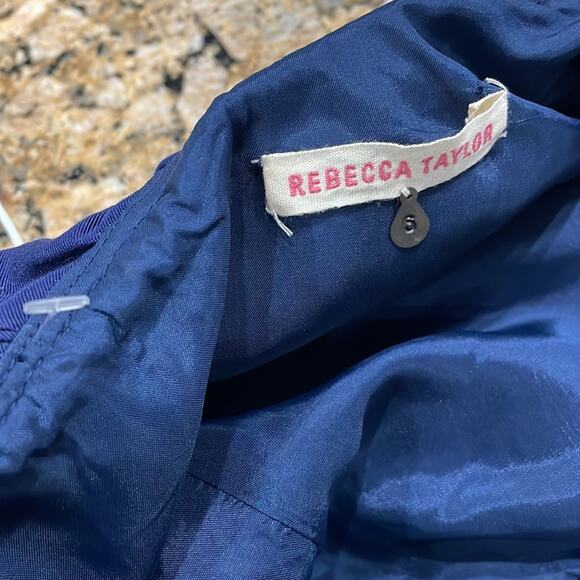 Rebecca Taylor Womens One-Shoulder Ruffle Sheath Dress NWOT Navy Blue Size 6 - Picture 5 of 8